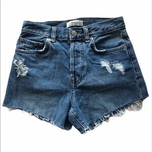 SPRING SALE! Forever 21 Distressed High Waisted Denim Shorts Blue Size 24